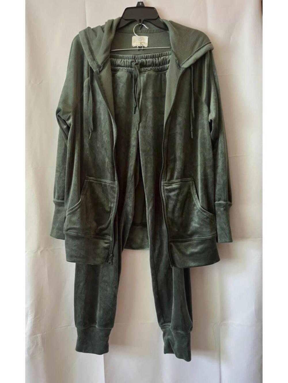 OFFLINE By Aerie Velour Lounge Set Sage Green Small - Picture 3 of 10